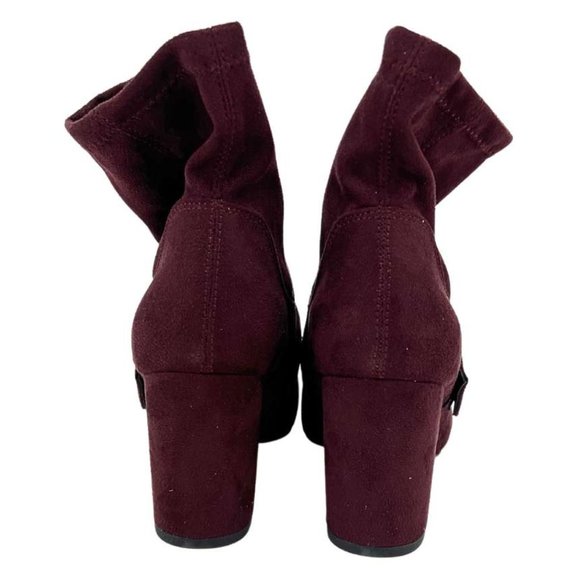 Franco Sarto | Women's Eugenia Heeled Boots | Burgundy | Size 8 - Picture 5 of 9